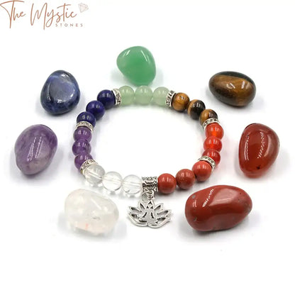 Chakra Crystal & Tumbled Stone Yoga Bracelet Kit