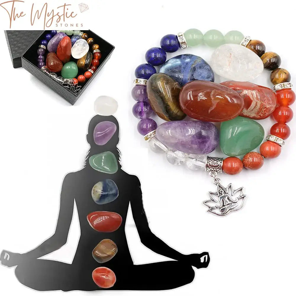 Chakra Crystal & Tumbled Stone Yoga Bracelet Kit