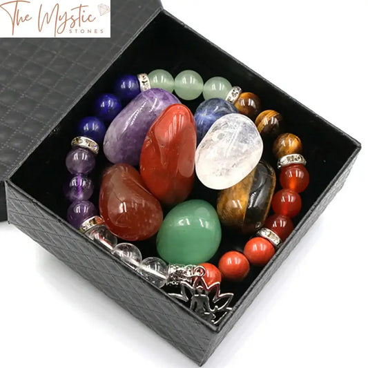 Chakra Crystal & Tumbled Stone Yoga Bracelet Kit