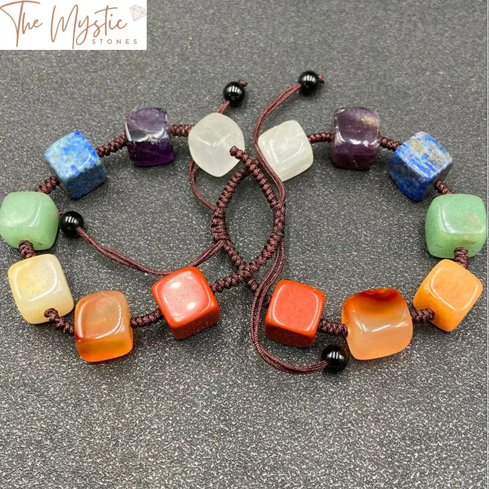 Chakra Cube Crystal Healing Bracelet