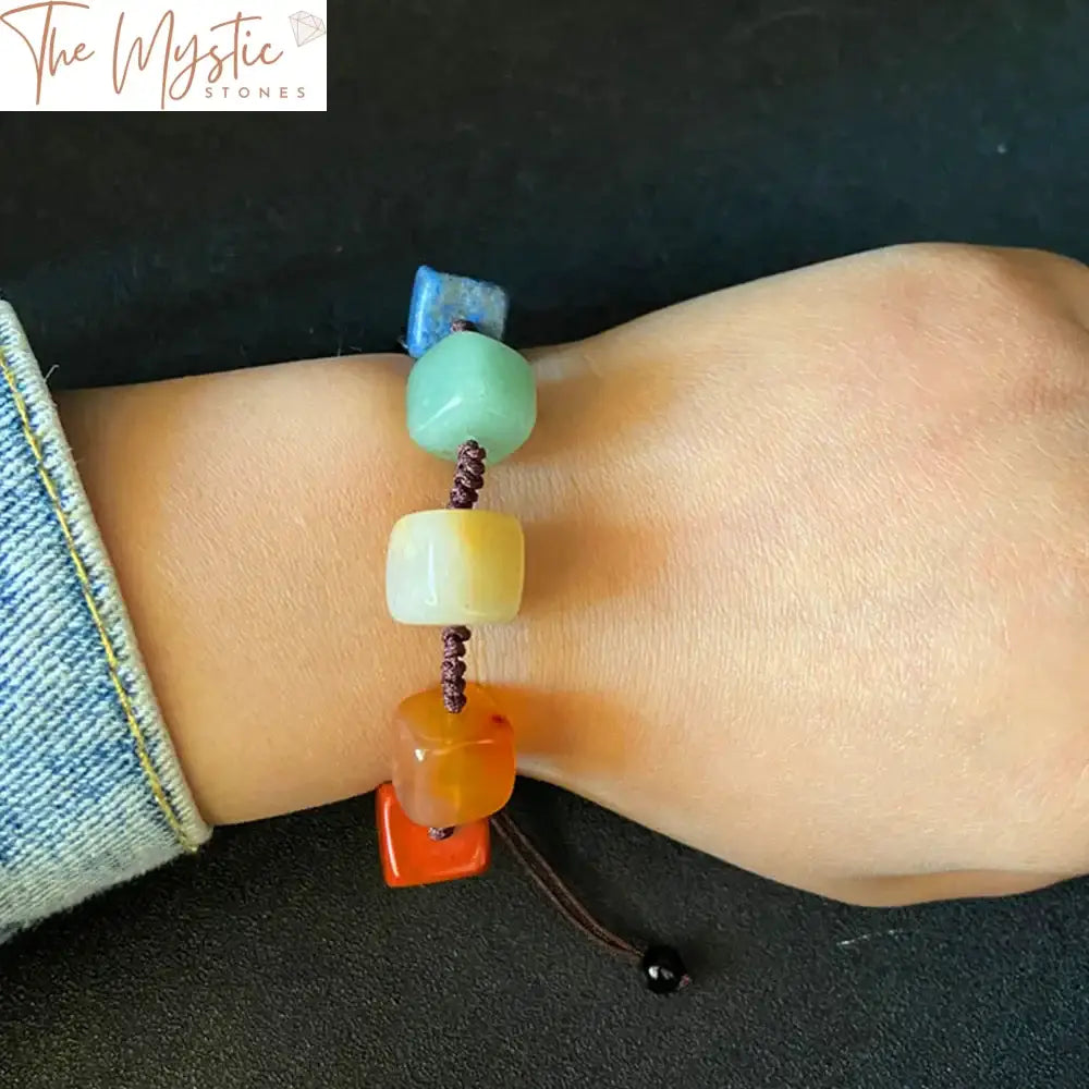 Chakra Cube Crystal Healing Bracelet