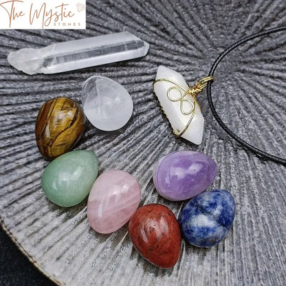 Chakra Egg Healing Kit - Mixed Gemstone Collection With Wooden Box