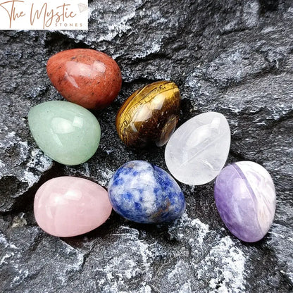 Chakra Egg Healing Kit - Mixed Gemstone Collection With Wooden Box