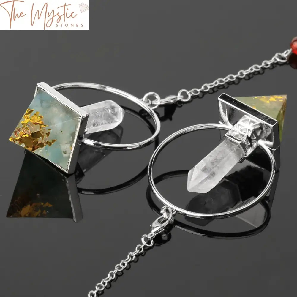 Chakra Energy Pyramid Pendulum With Silver Crystal Pendant