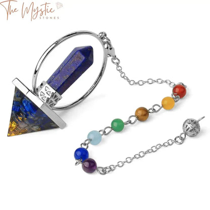 Chakra Energy Pyramid Pendulum With Silver Crystal Pendant