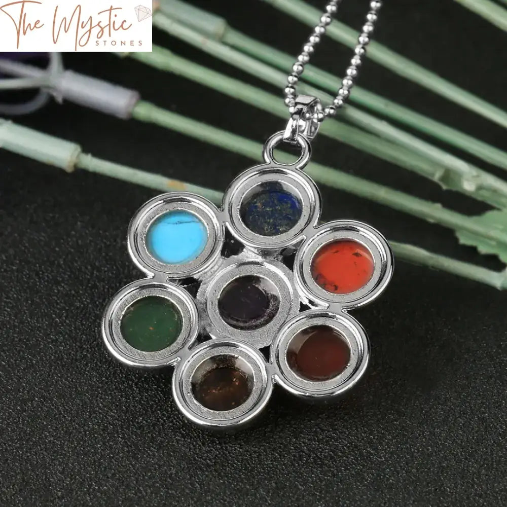 Chakra Flower Of Life Healing Pendant