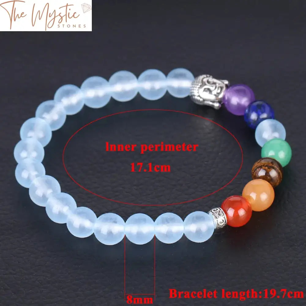 Chakra Gemstone Meditation Bracelet With Tiger Eye And Blue Buddha