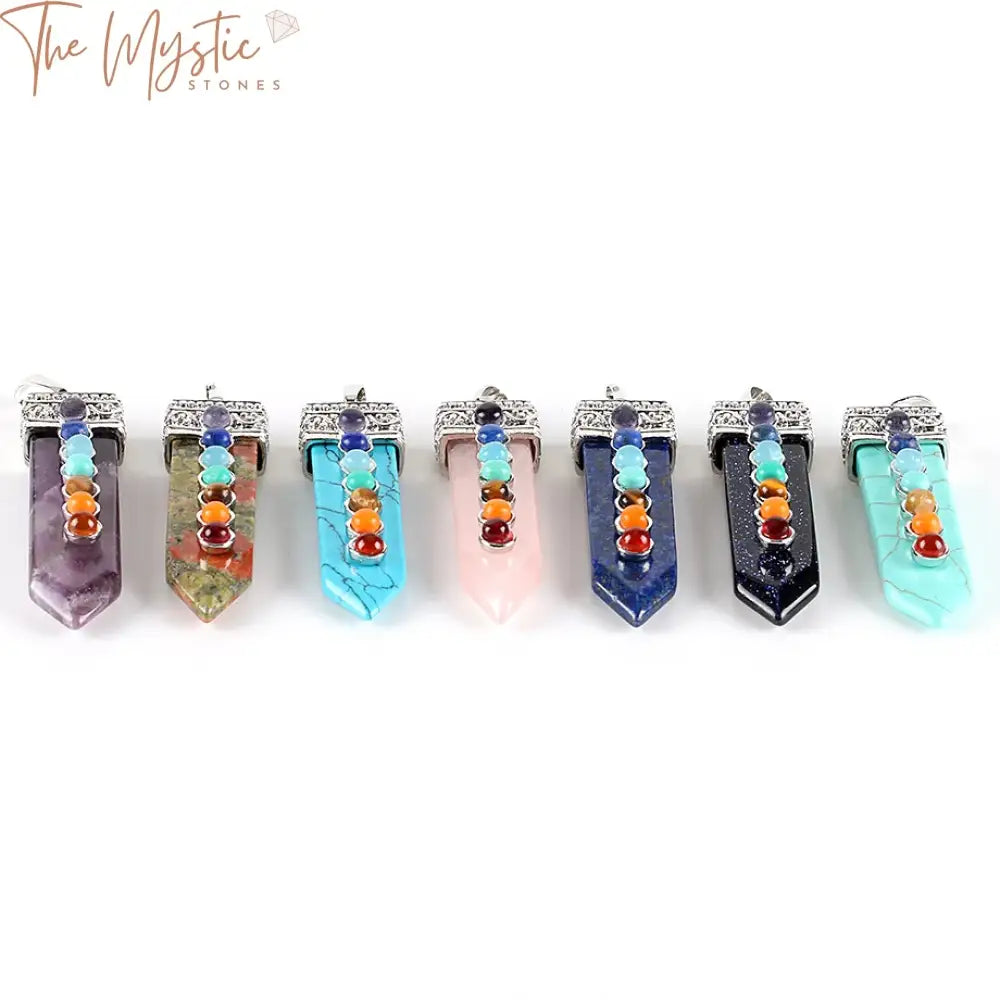 Chakra Gemstone Sword Pendant