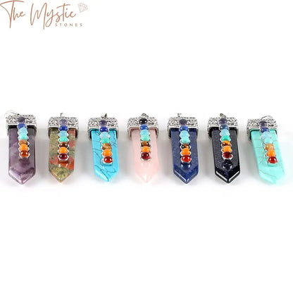 Chakra Gemstone Sword Pendant