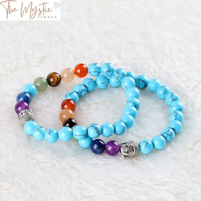 Chakra Harmony 8Mm Blue Howlite Bracelet