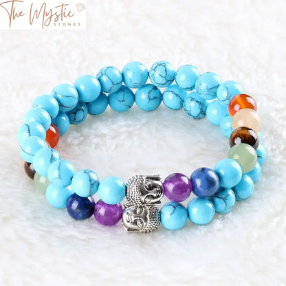 Chakra Harmony 8Mm Blue Howlite Bracelet