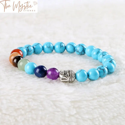 Chakra Harmony 8Mm Blue Howlite Bracelet