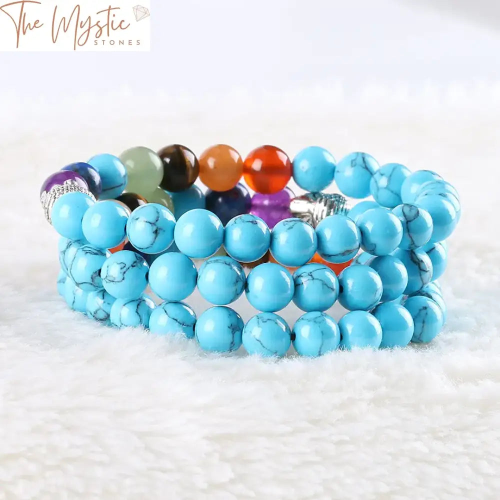 Chakra Harmony 8Mm Blue Howlite Bracelet