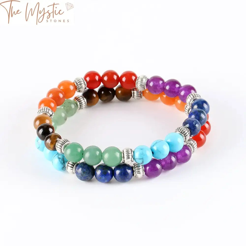 Chakra Harmony Rainbow Beaded Bracelet