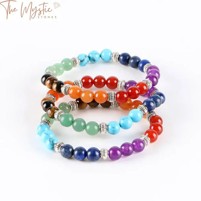 Chakra Harmony Rainbow Beaded Bracelet