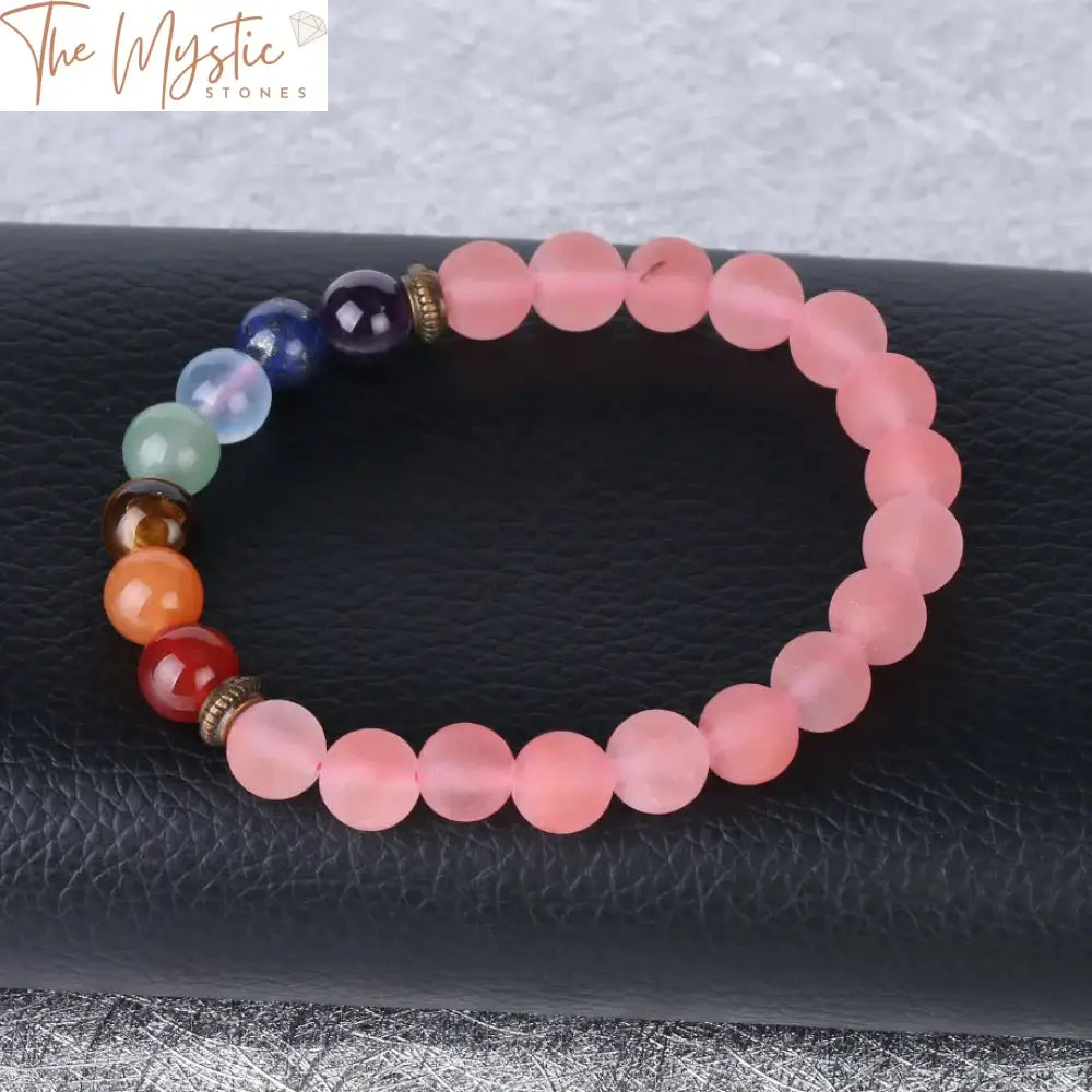 Chakra Healing Balance Bracelet With Antique Copper And Frosted Beads