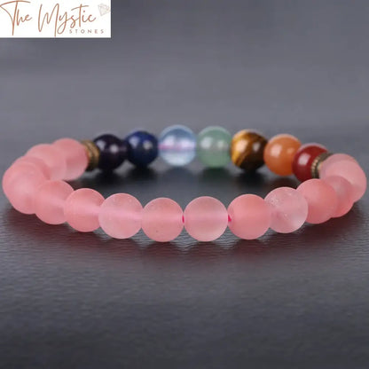 Chakra Healing Balance Bracelet With Antique Copper And Frosted Beads