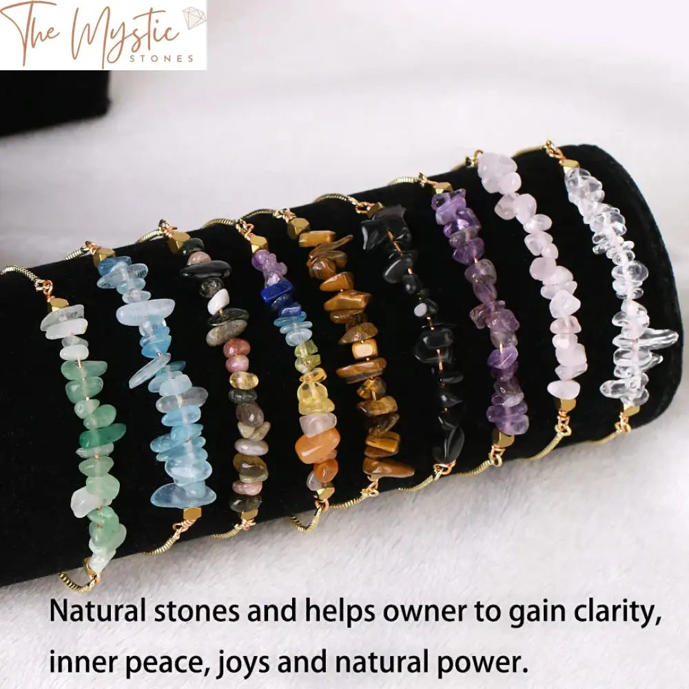 Chakra Healing Chip Stone Bracelet