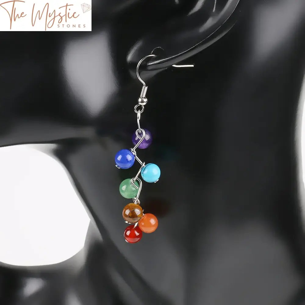 Chakra Healing Gemstone Drop Earrings