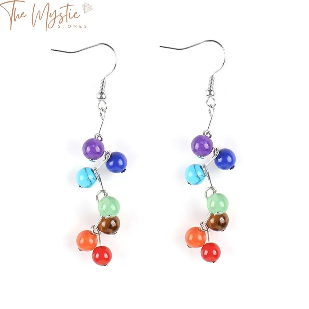 Chakra Healing Gemstone Drop Earrings