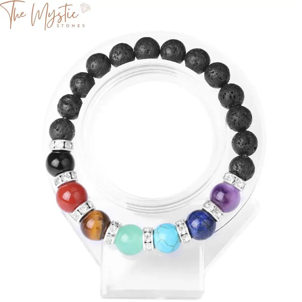 Chakra Healing Lava Stone Bracelet