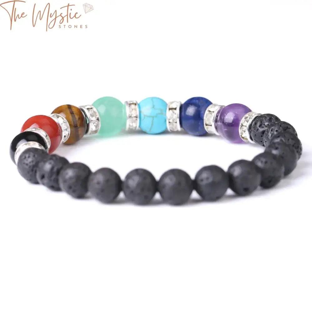 Chakra Healing Lava Stone Bracelet