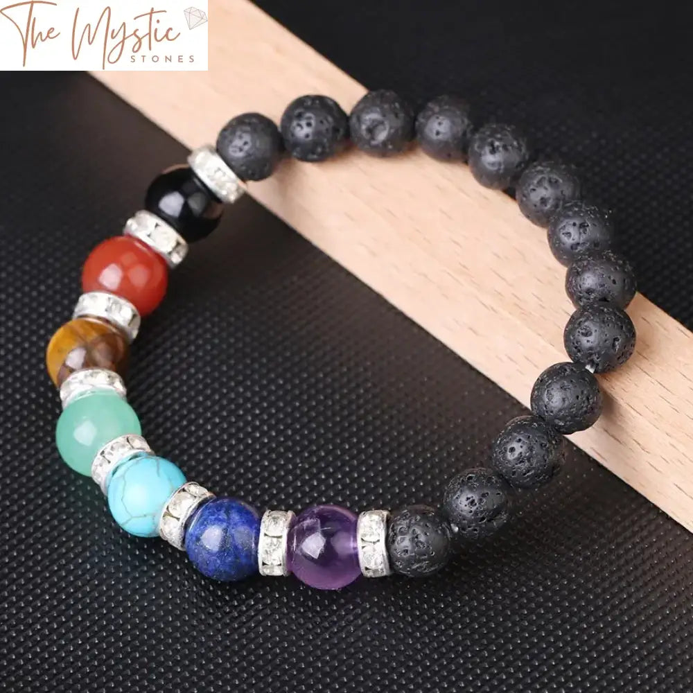 Chakra Healing Lava Stone Bracelet