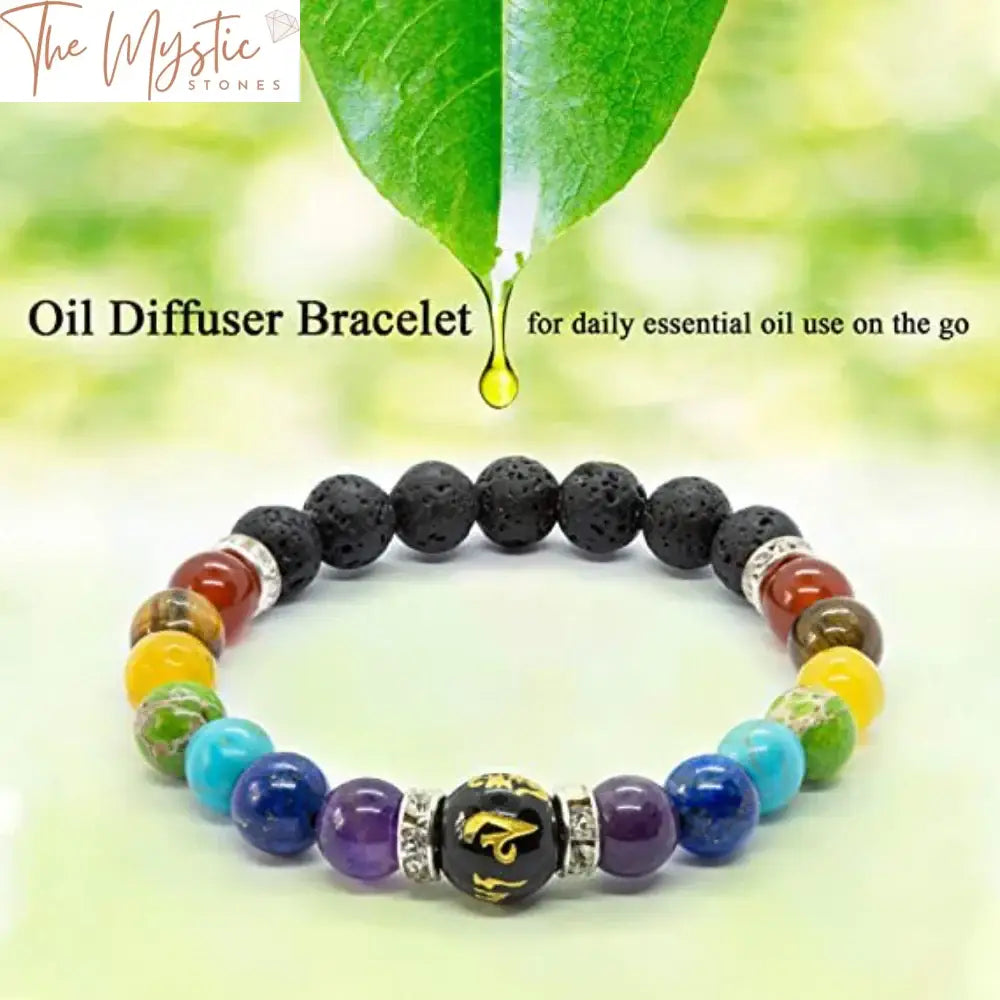 Chakra Healing Lava Stone Bracelet