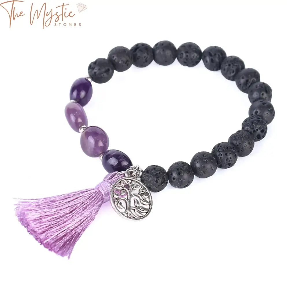 A vibrant 7 Chakras Healing Bracelet featuring 8mm beads made from natural stones.