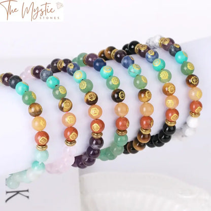 Chakra Healing Natural Stone Bracelet