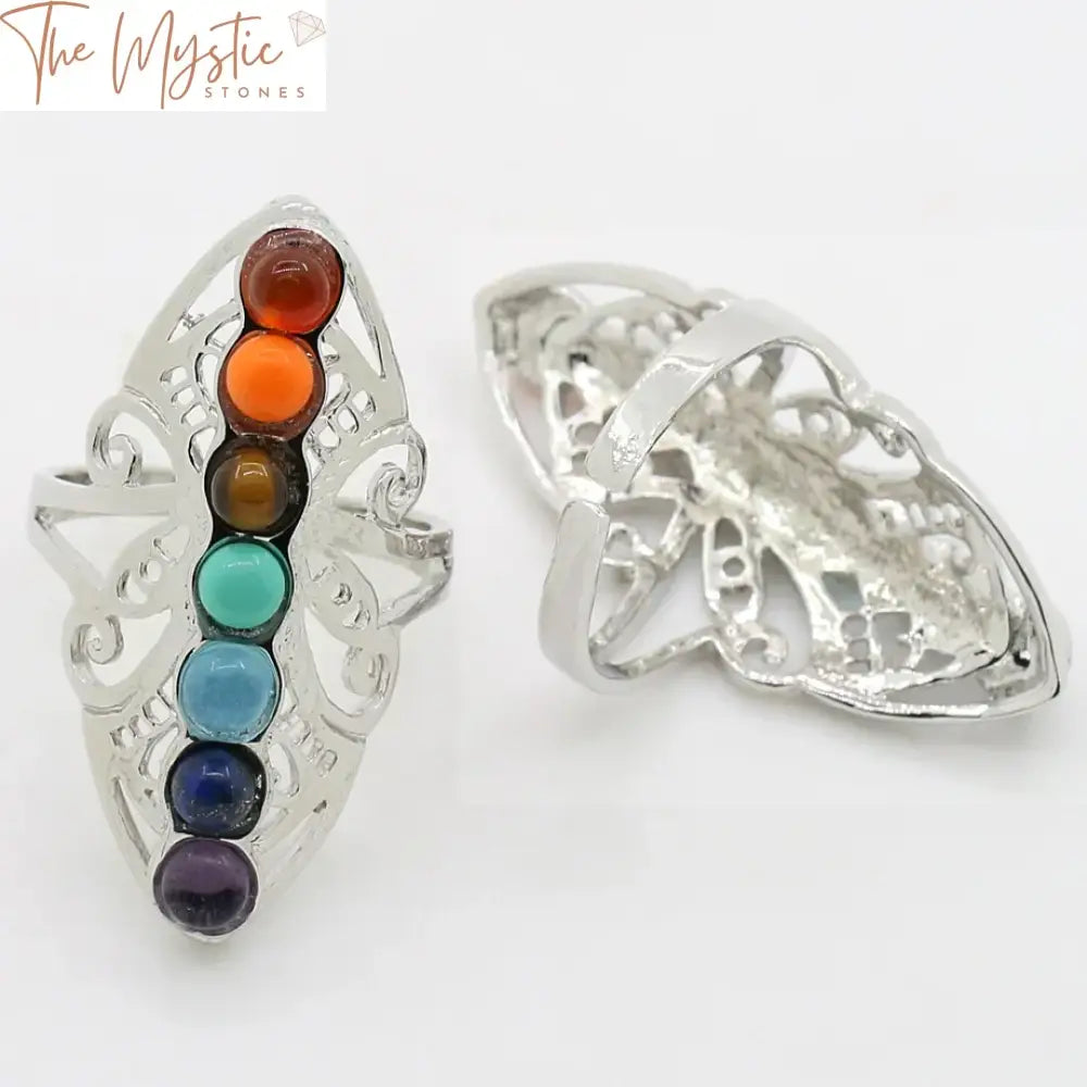 Chakra Healing Stone Adjustable Ring