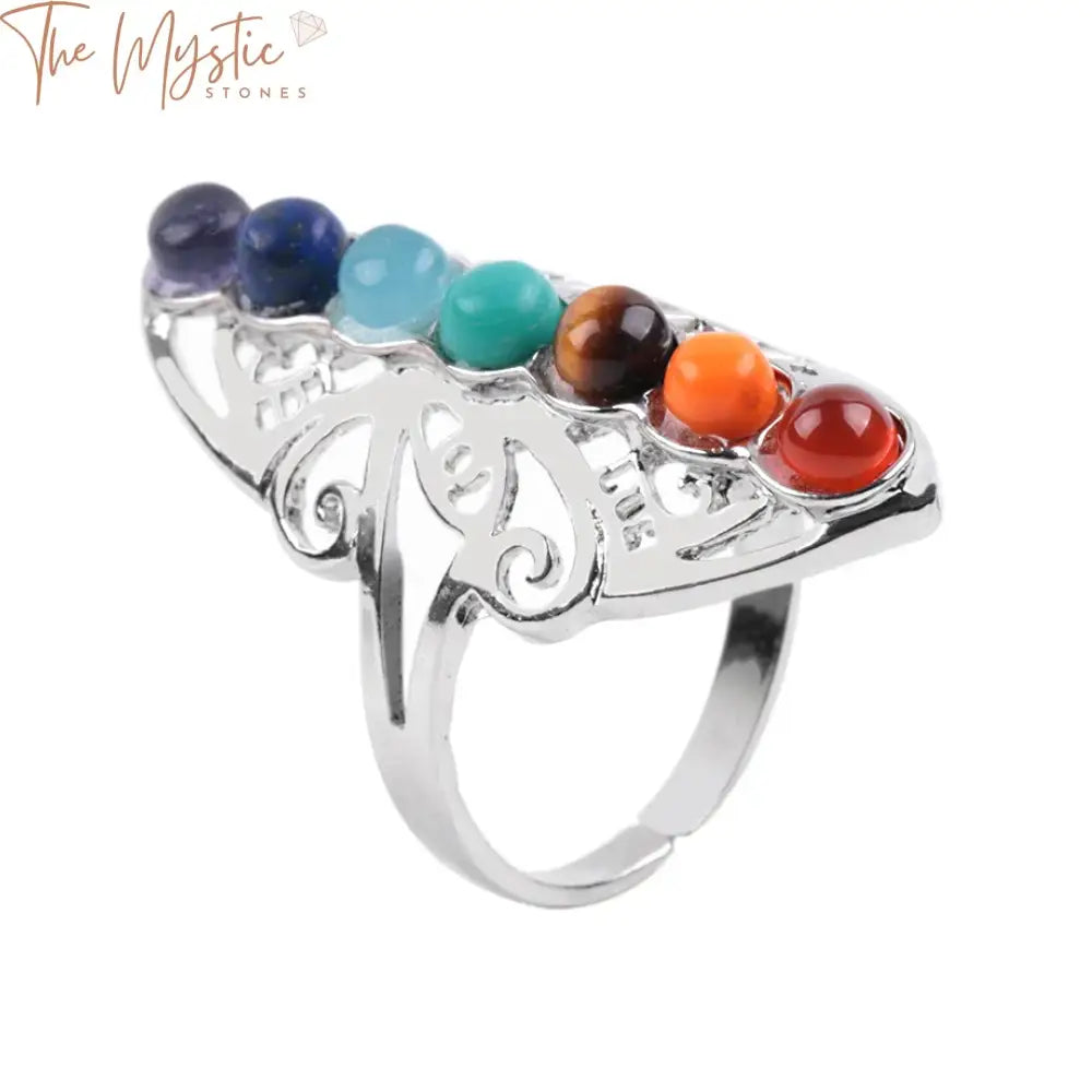 Chakra Healing Stone Adjustable Ring