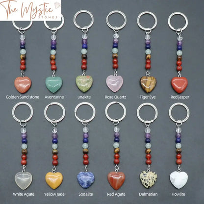 Chakra Love Heart Keychain