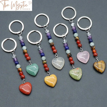 Chakra Love Heart Keychain