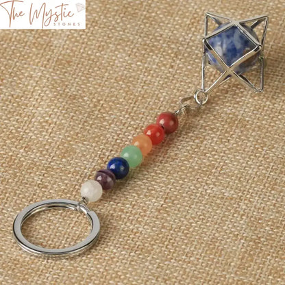 Chakra Merkaba Stone Keychain