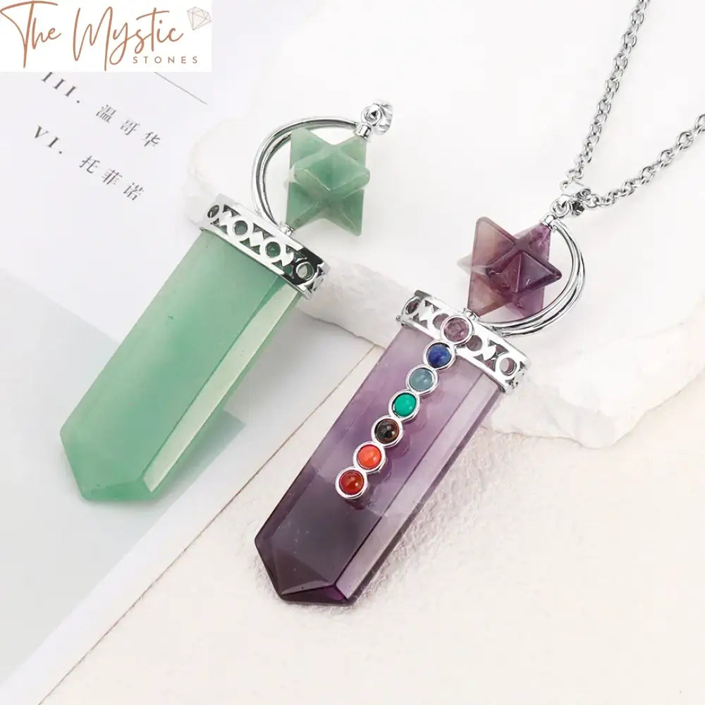 Chakra Merkaba Stone Pendant Necklace