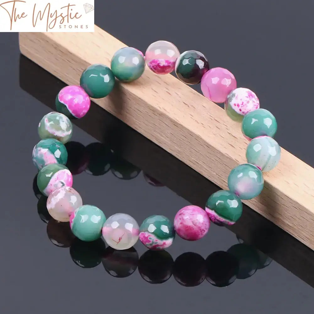 Chakra Onyx 10Mm Beaded Bracelet