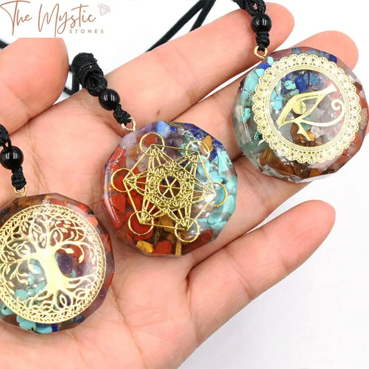 Chakra Orgone Sacred Geometry Pendant