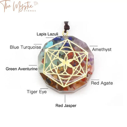 Chakra Orgone Sacred Geometry Pendant