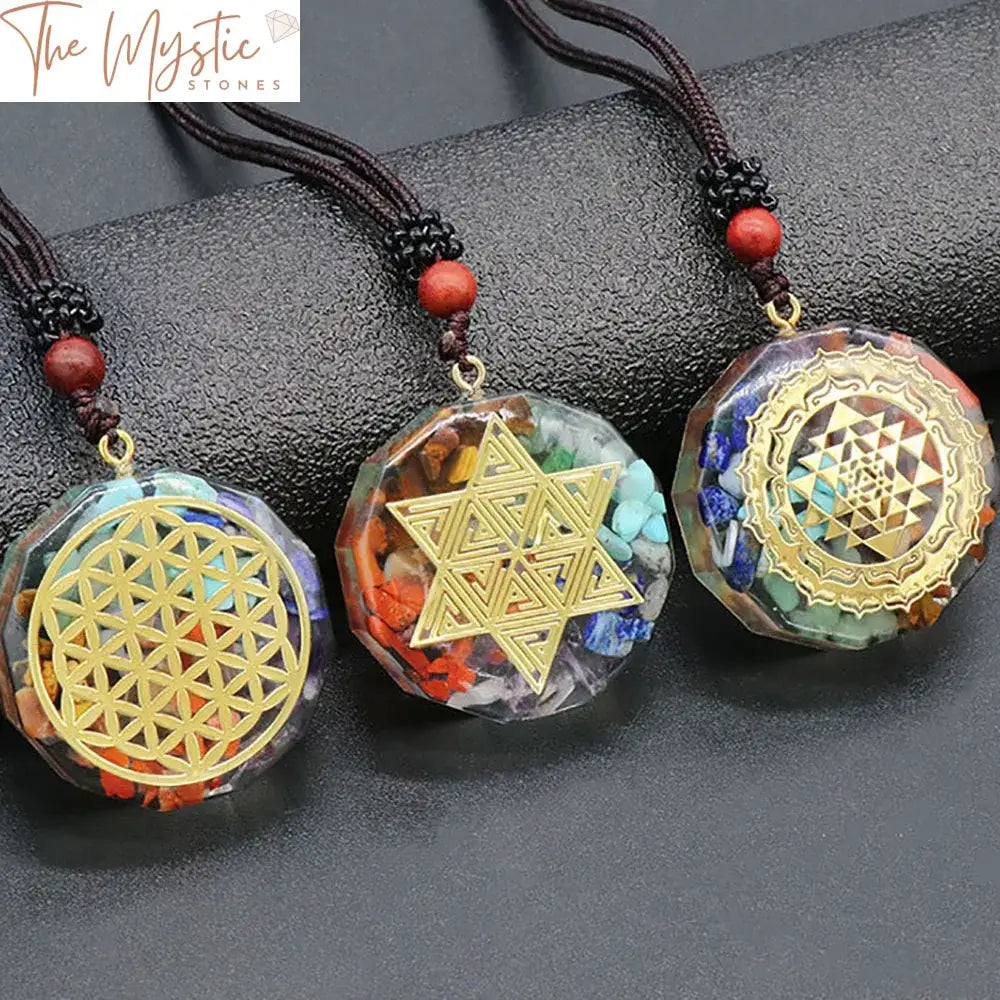 Chakra Orgone Sacred Geometry Pendant