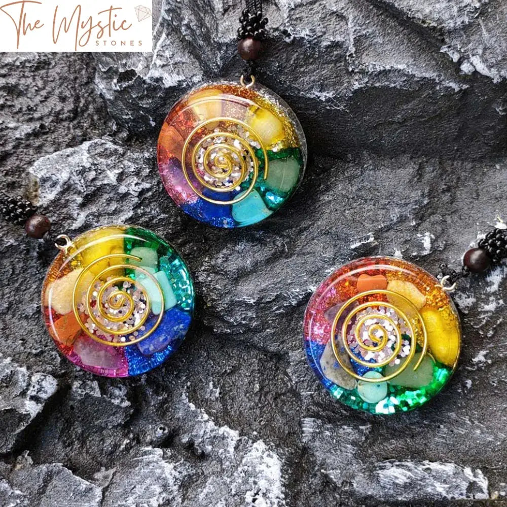 Chakra Orgonite Stone Pendant Necklace