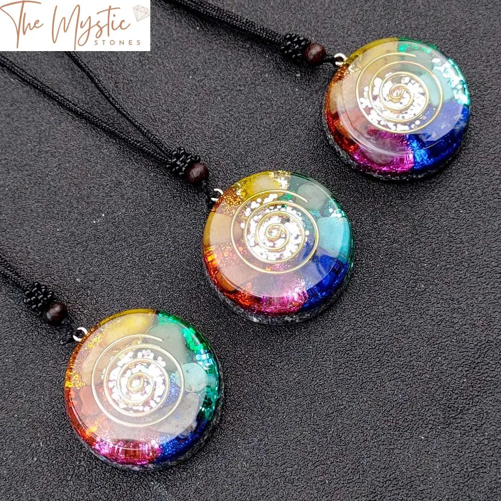 Chakra Orgonite Stone Pendant Necklace