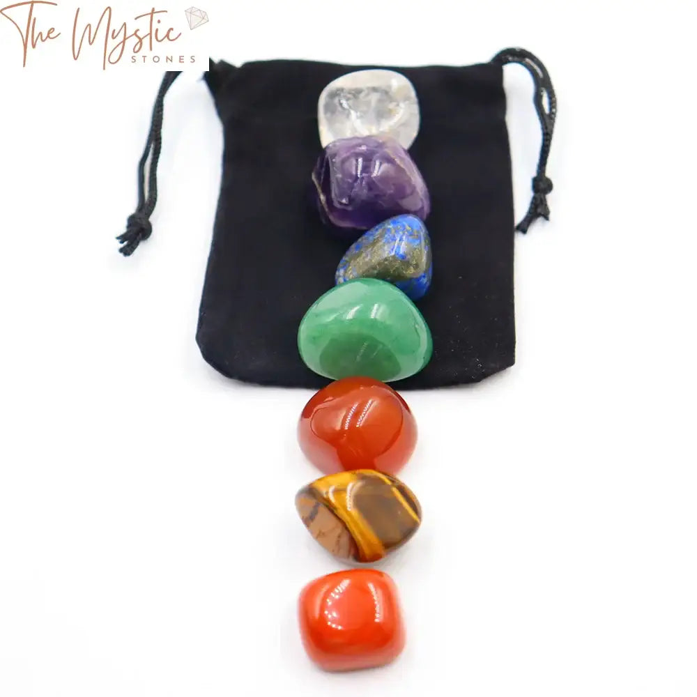 Chakra Palm Stone Set With Velvet Bag