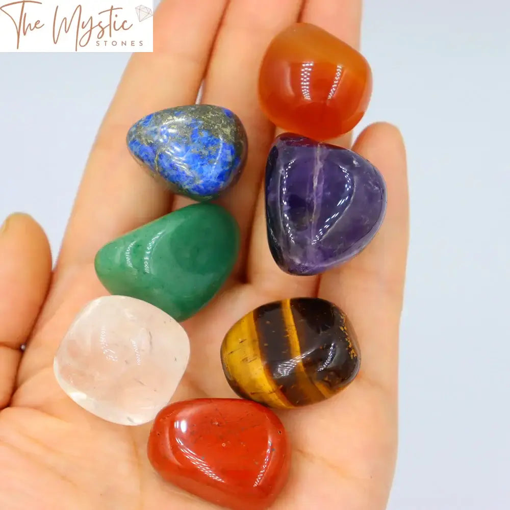 Chakra Palm Stone Set With Velvet Bag