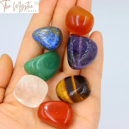 Chakra Palm Stone Set With Velvet Bag