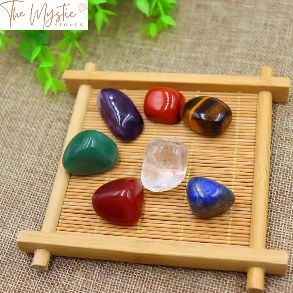 Chakra Palm Stone Set With Velvet Bag