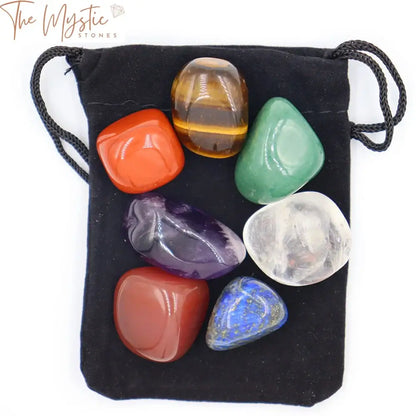 Chakra Palm Stone Set With Velvet Bag