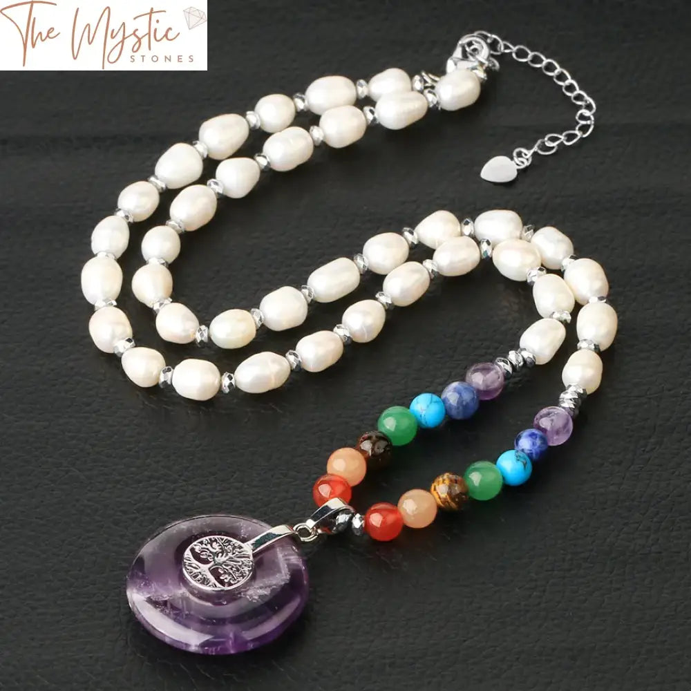 Chakra Pearl Amulet Necklace