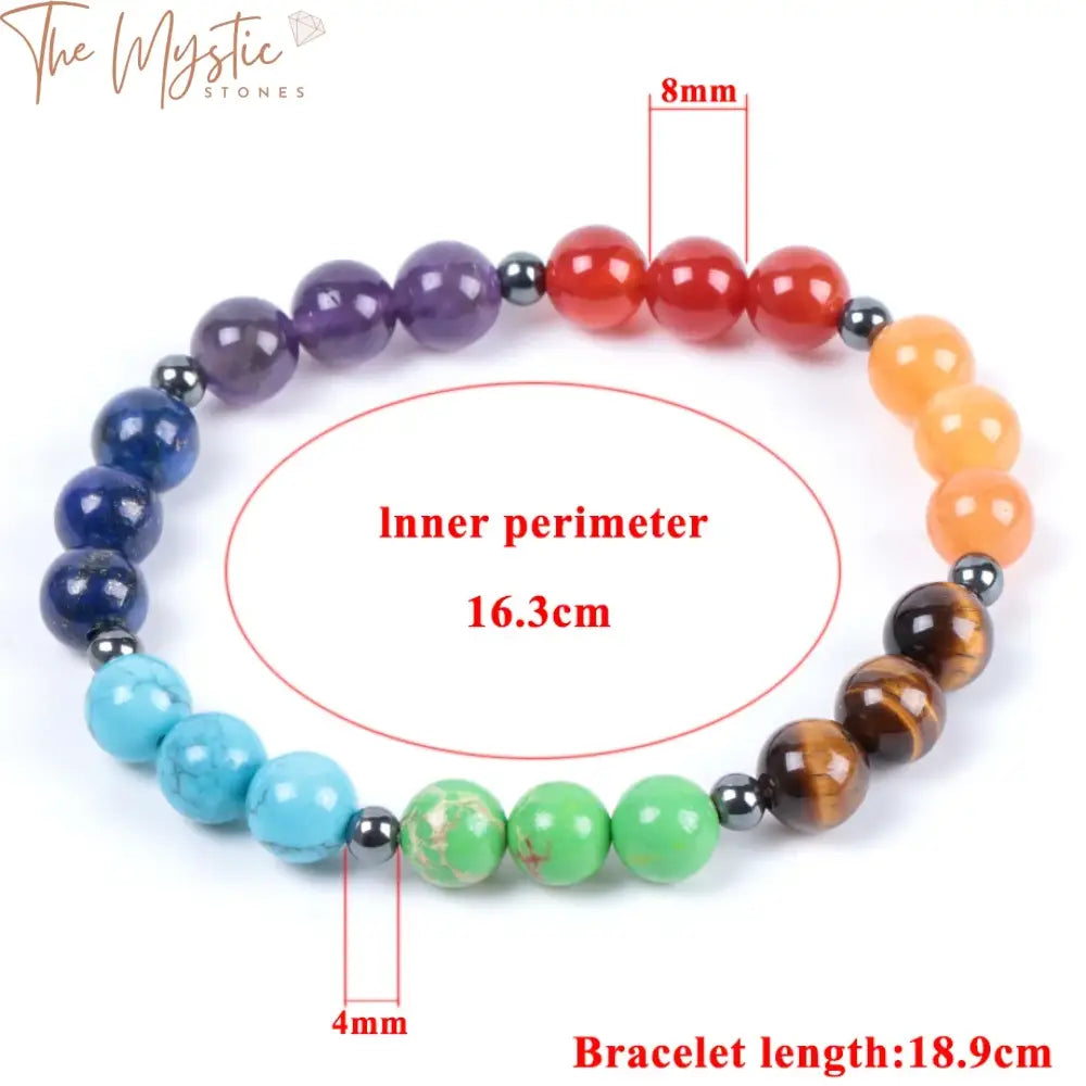 Chakra Rainbow Gemstone Bracelet 8Mm