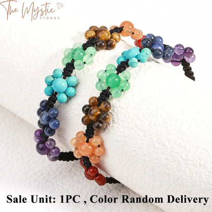 Chakra Rose Flower Natural Stone Bracelet